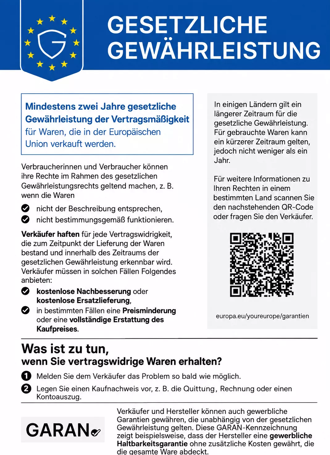 Gewährleistungslabel