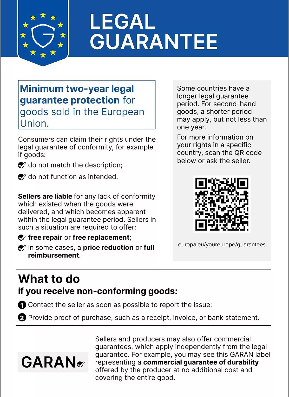 Legal Guarantee