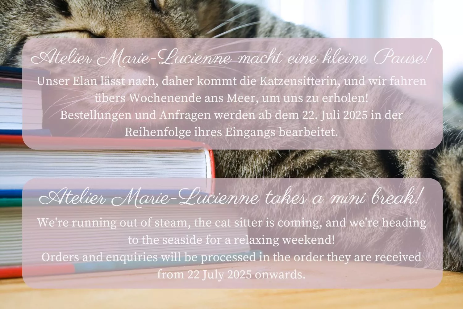 Atelier Marie-Lucienne macht Kurzurlaub Atelier Marie-Lucienne macht Kurzurlaub