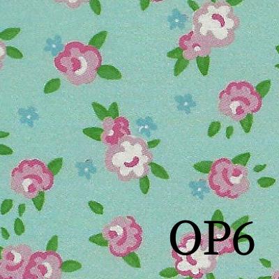 Liberty Origami Papier pinke Blumen auf mint - OP6