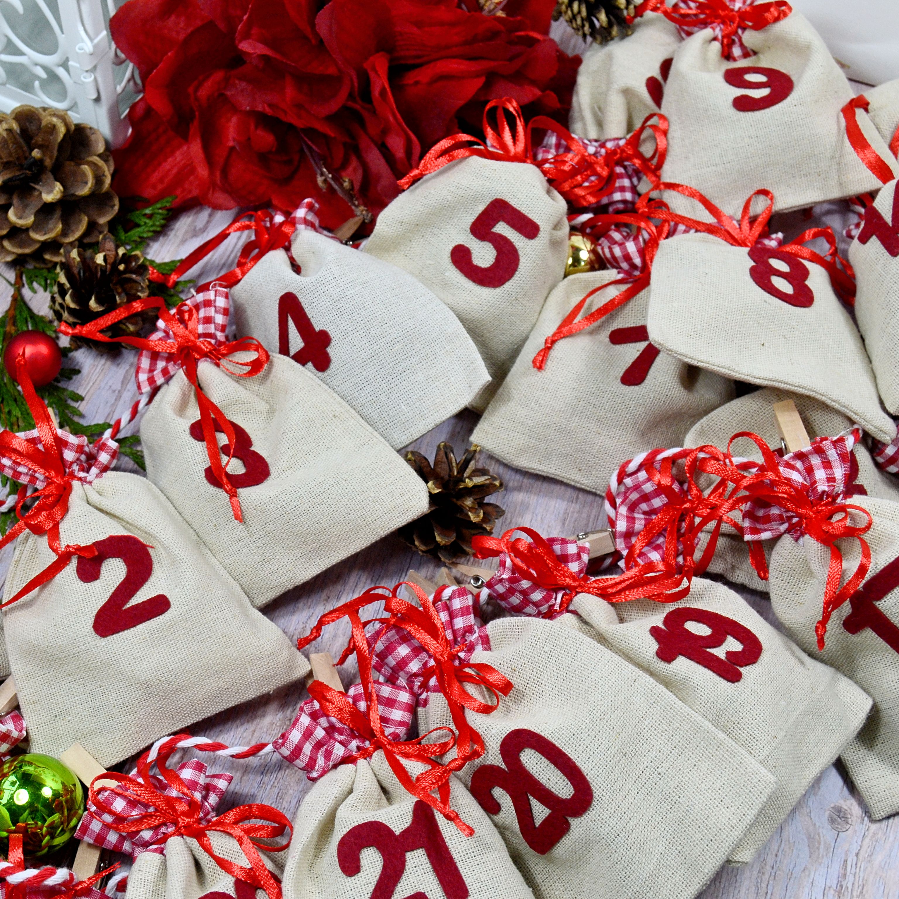 Maschenmarkierer Adventskalender "Unter dem Polarlicht" viele Säckchen