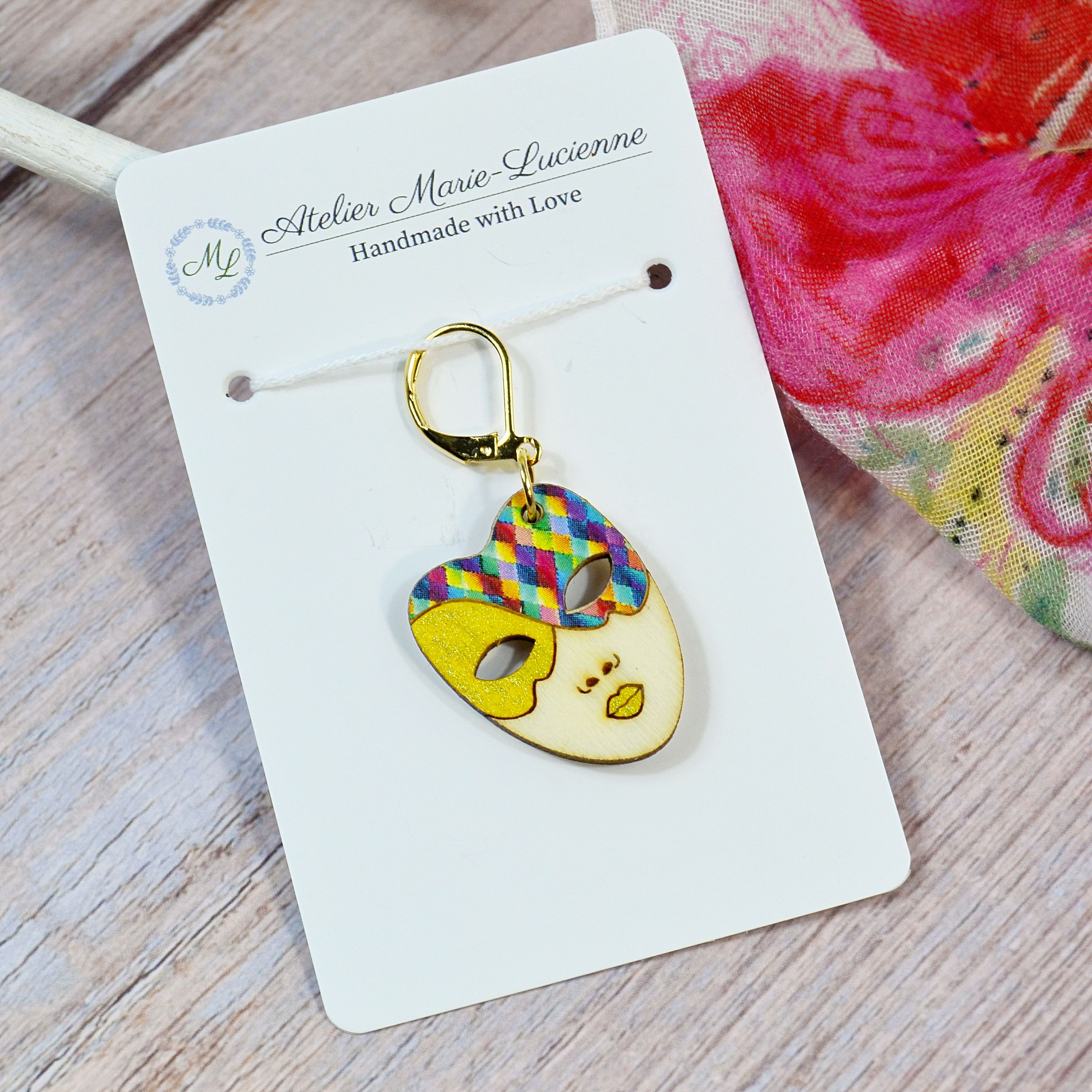 Holzmaschenmarkierer Venezianische Maske