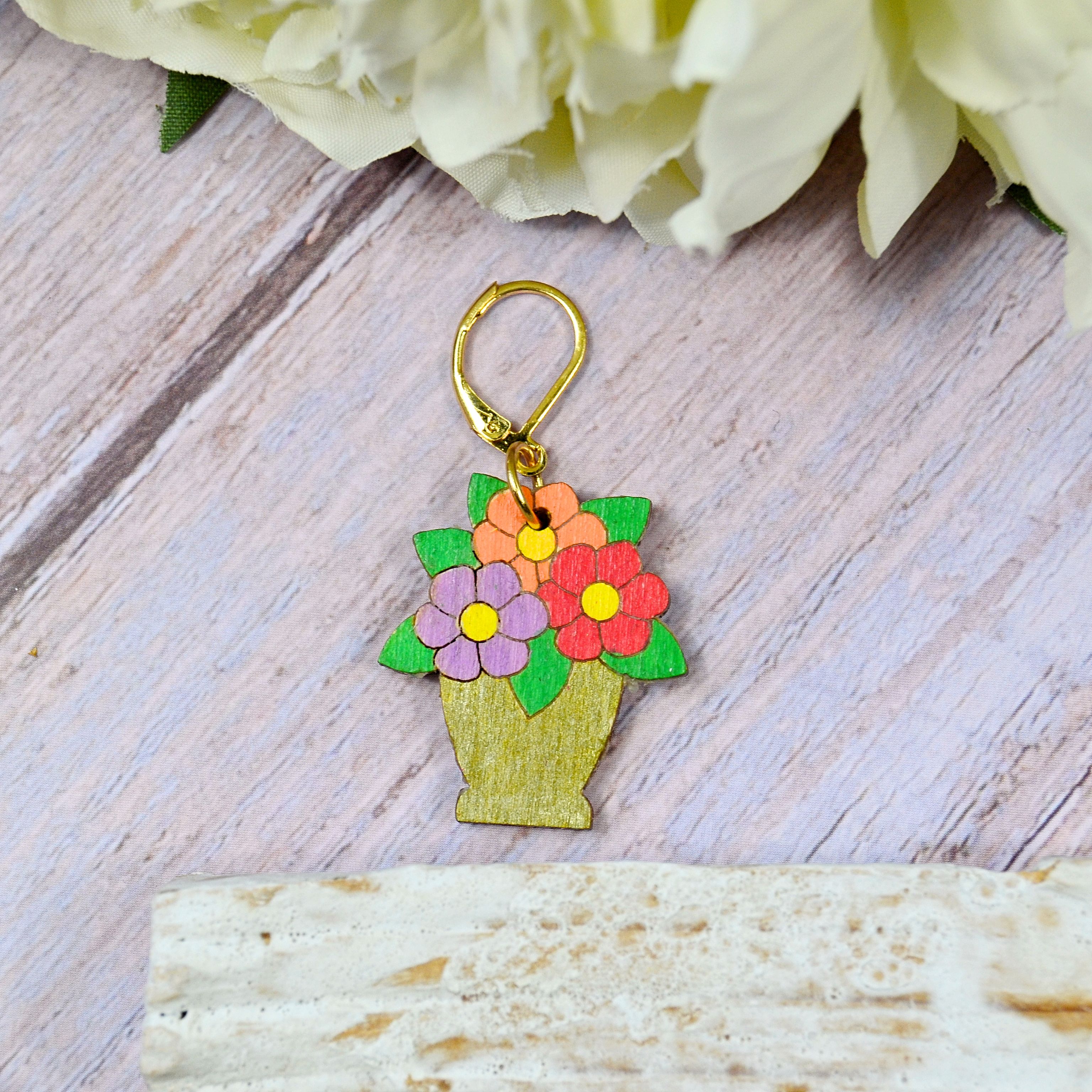 Holzmaschenmarkierer Blumenvase